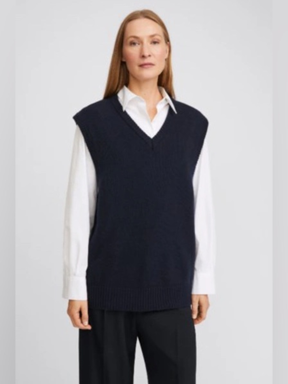 Filippa K: Wool & Cashmere Limited-Edition Color The Corinne Vest in Navy.   11